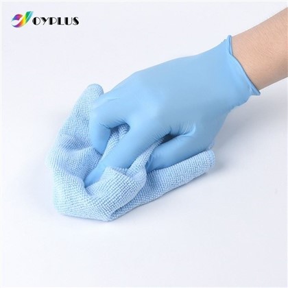 ถุงมือไนไตรสีน้ำเงินทิ้ง